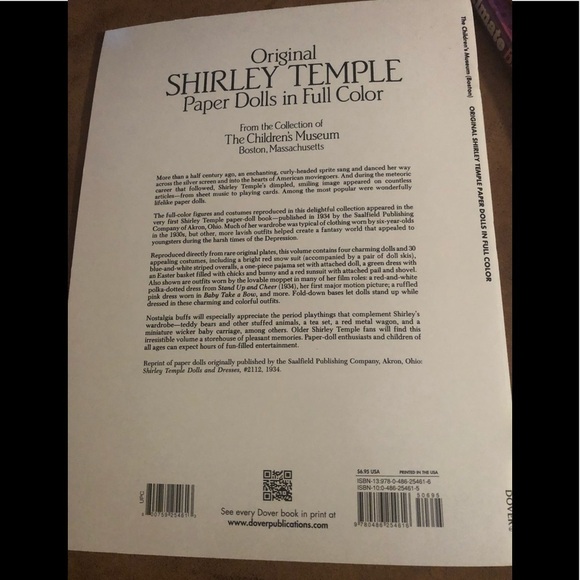 Original Shirley Temple Paper Dolls In Full Color Doll Clothing Collector Dream - Picture 8 of 9